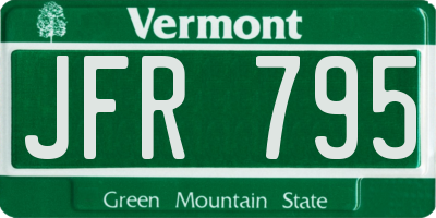 VT license plate JFR795
