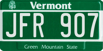 VT license plate JFR907