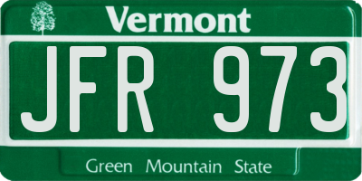 VT license plate JFR973
