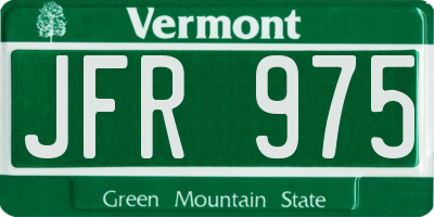 VT license plate JFR975