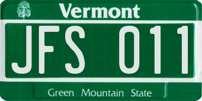 VT license plate JFS011