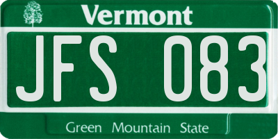 VT license plate JFS083