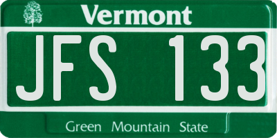 VT license plate JFS133