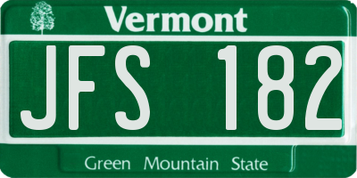 VT license plate JFS182