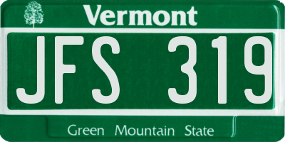 VT license plate JFS319