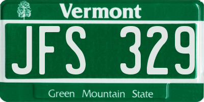 VT license plate JFS329