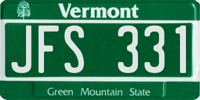 VT license plate JFS331