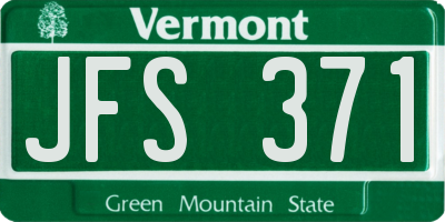 VT license plate JFS371