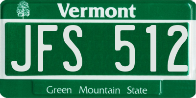 VT license plate JFS512