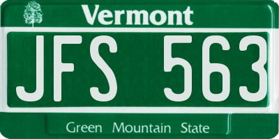 VT license plate JFS563