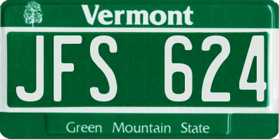 VT license plate JFS624