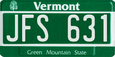 VT license plate JFS631