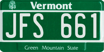 VT license plate JFS661