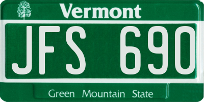 VT license plate JFS690