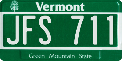 VT license plate JFS711