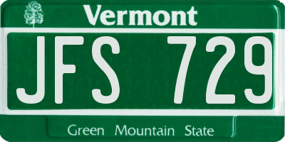 VT license plate JFS729