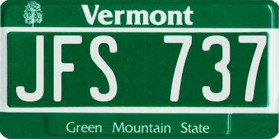 VT license plate JFS737