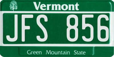 VT license plate JFS856