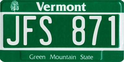 VT license plate JFS871