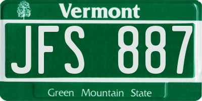 VT license plate JFS887