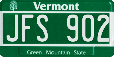 VT license plate JFS902