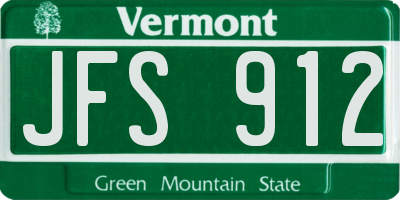 VT license plate JFS912