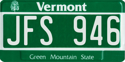 VT license plate JFS946