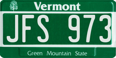 VT license plate JFS973