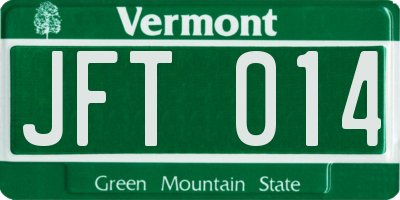 VT license plate JFT014