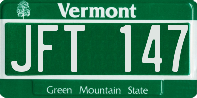 VT license plate JFT147