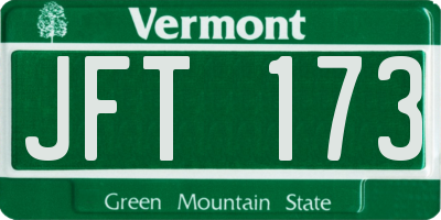 VT license plate JFT173