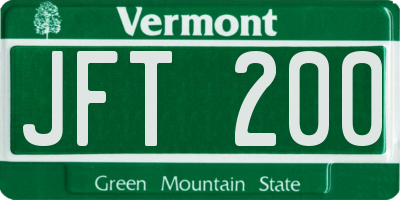 VT license plate JFT200
