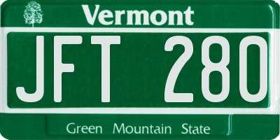 VT license plate JFT280