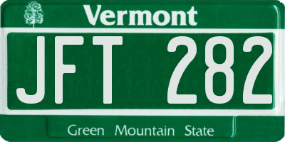 VT license plate JFT282