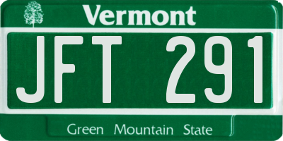 VT license plate JFT291