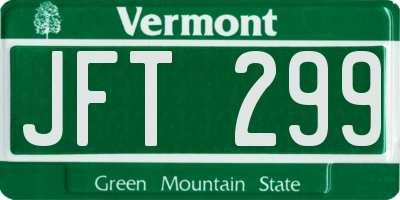 VT license plate JFT299
