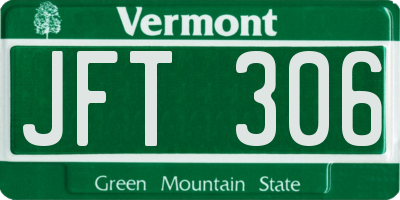 VT license plate JFT306