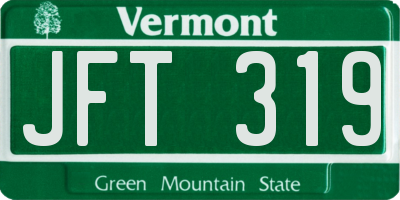 VT license plate JFT319
