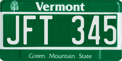 VT license plate JFT345