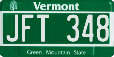 VT license plate JFT348