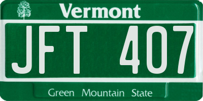 VT license plate JFT407