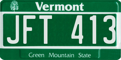 VT license plate JFT413