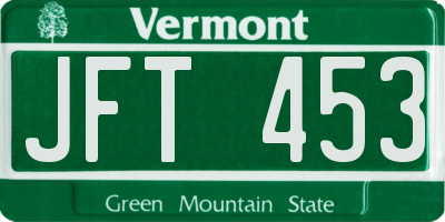 VT license plate JFT453