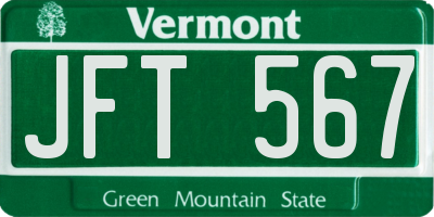 VT license plate JFT567