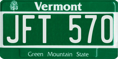 VT license plate JFT570