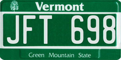 VT license plate JFT698
