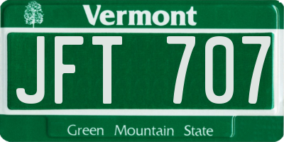 VT license plate JFT707