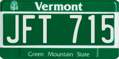 VT license plate JFT715