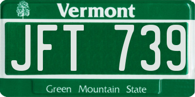 VT license plate JFT739