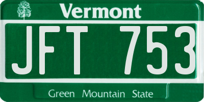 VT license plate JFT753
